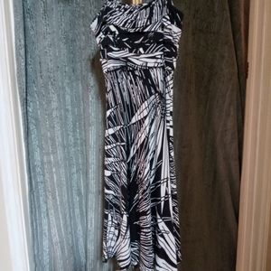 Black and white knee length dress